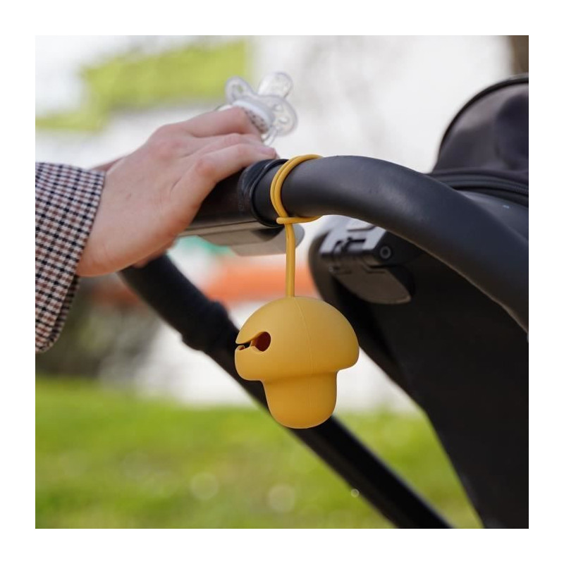 Pacifier holder - THERMOBABY - Silicone - Honey Yellow - Soft and BPA