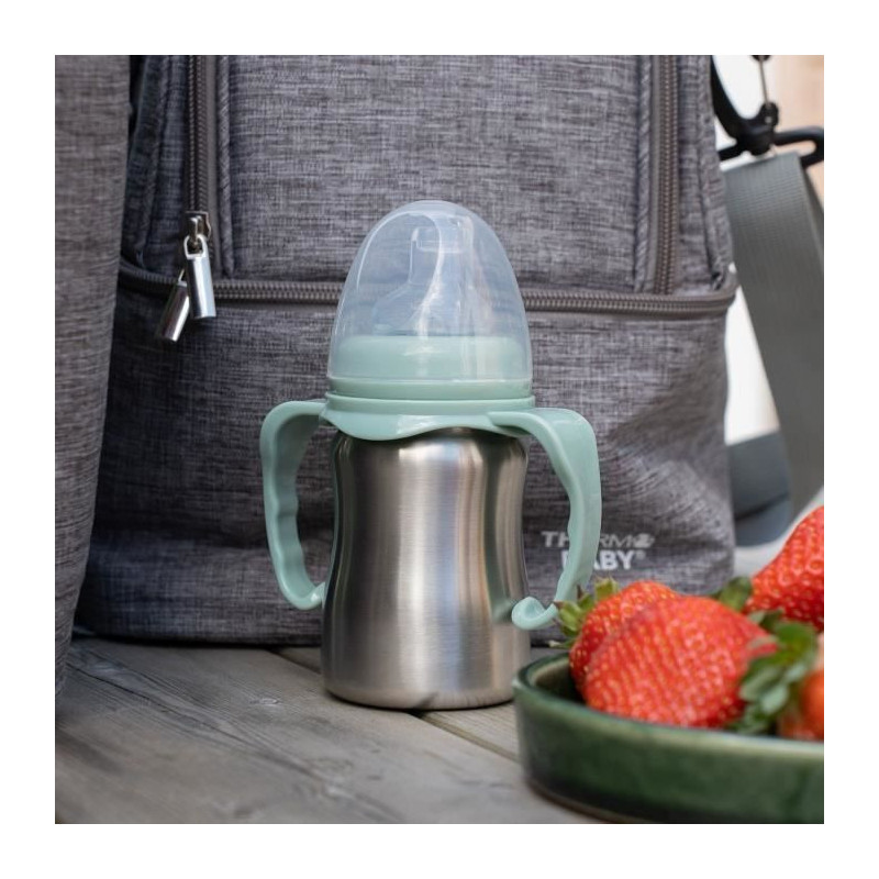 Learning cup - THERMOBABY - Stainless steel - 180 ml - Cactus green -