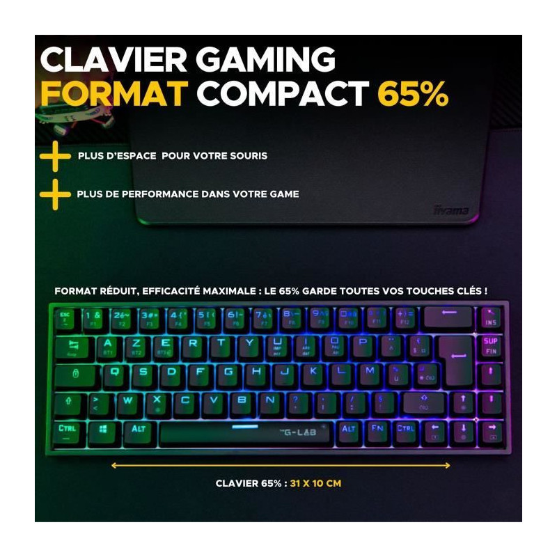Gaming Keyboard - The G-Lab - KEYZ TITAN - Mechanical (Red Switch) - W