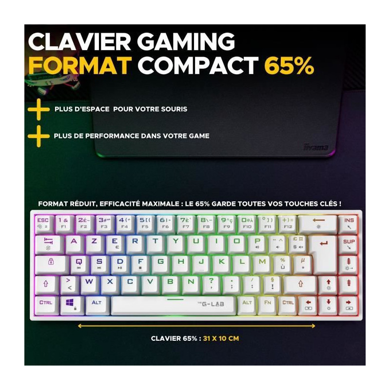 Gaming Keyboard - The G-Lab - KEYZ TITAN - Mechanical (Red Switch) - W