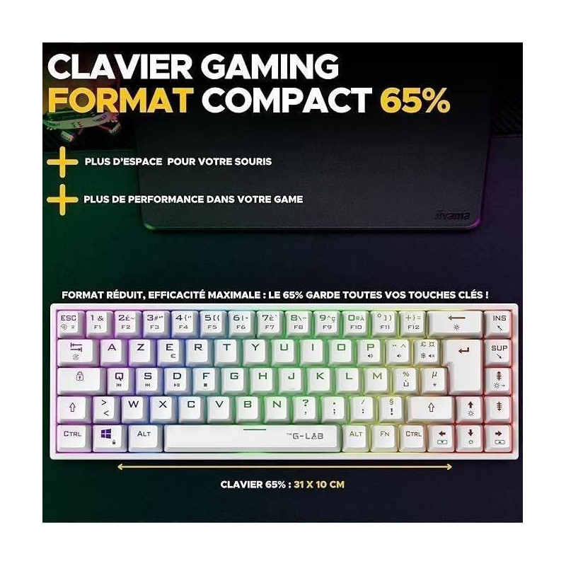 Wireless Gaming Keyboard - The G-Lab - KEYZ TITAN - Mechanical (Red Sw