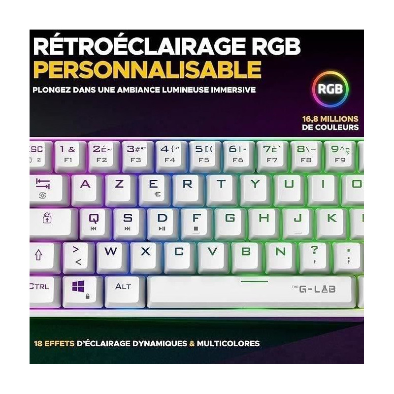 Wireless Gaming Keyboard - The G-Lab - KEYZ TITAN - Mechanical (Red Sw