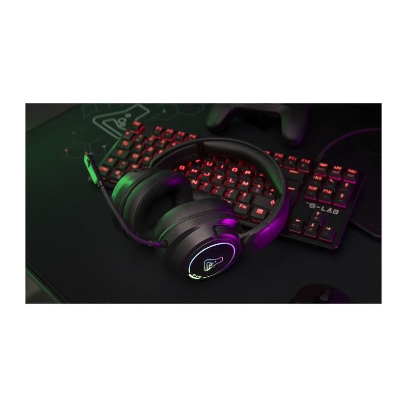 Wireless Gaming Headset - The G-Lab - KORP IRIDIUM - Microphone - RGB