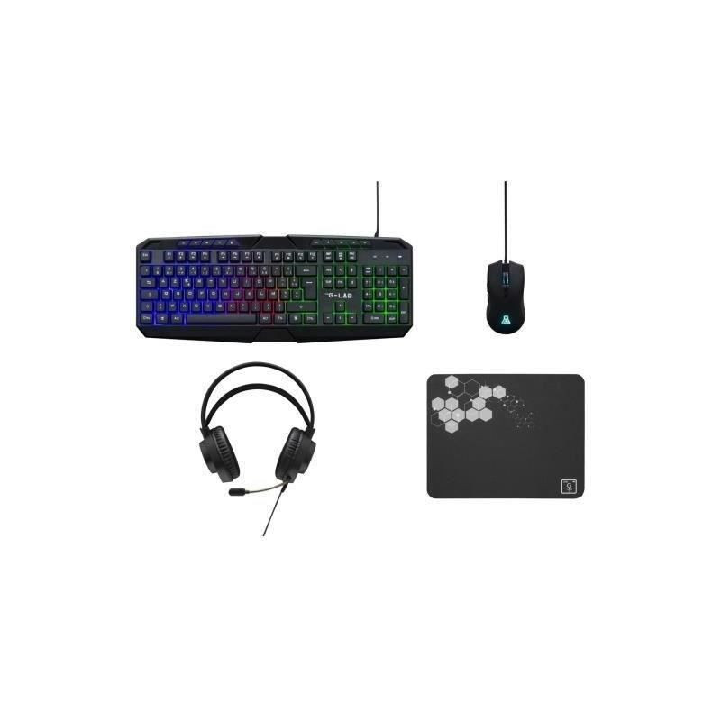 4 in 1 Gamer Pack - The G-Lab - COMBO NATRIUM - Wired Mouse - Wired Ke