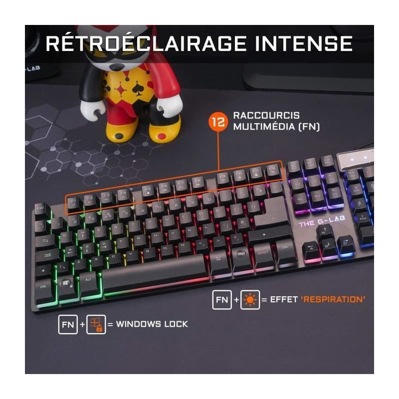 Combo KRYPTON - THE G-LAB - Retro Wired Gaming Keyboard and Mouse Pack