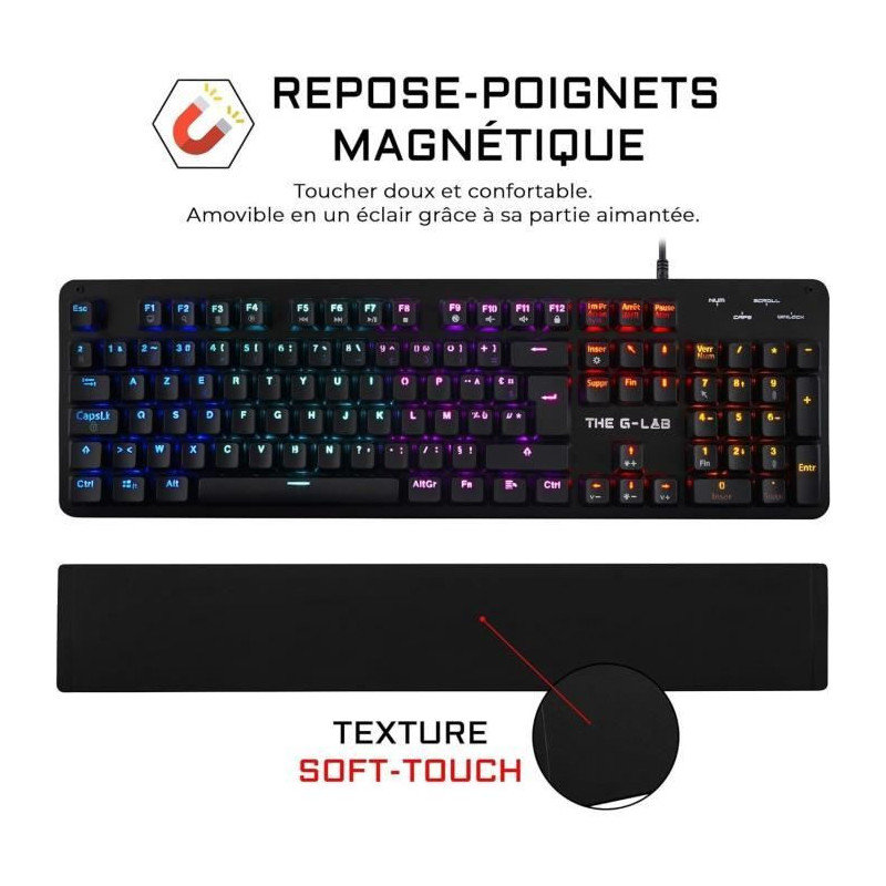 THE G-LAB Gaming Carbon Backlit mechanical keyboard - Switch Blues - W