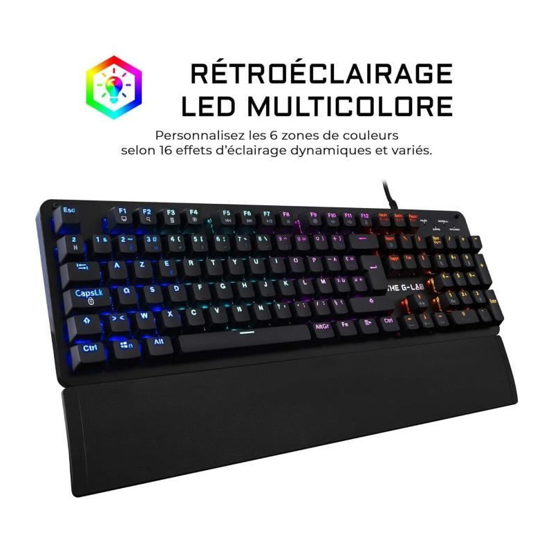 THE G-LAB Gaming Carbon Backlit mechanical keyboard - Switch Blues - W