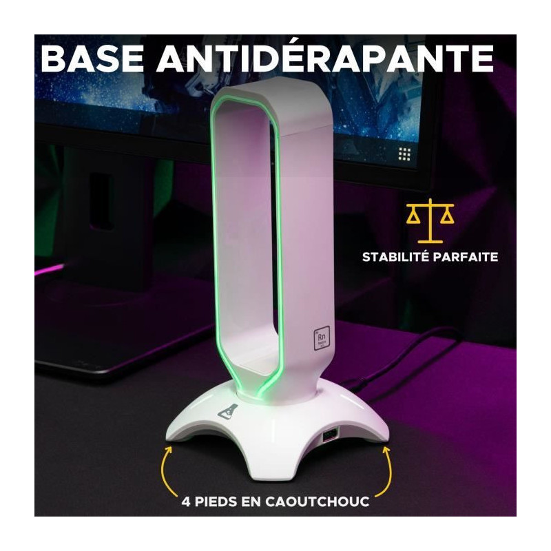 Headphone/Headset Stand - THE G-LAB - K-STAND RADO - RGB USB - White
