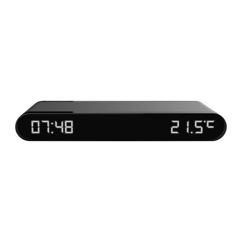Alarm clock charging station - THOMSON - Black - 15W induction, Temper