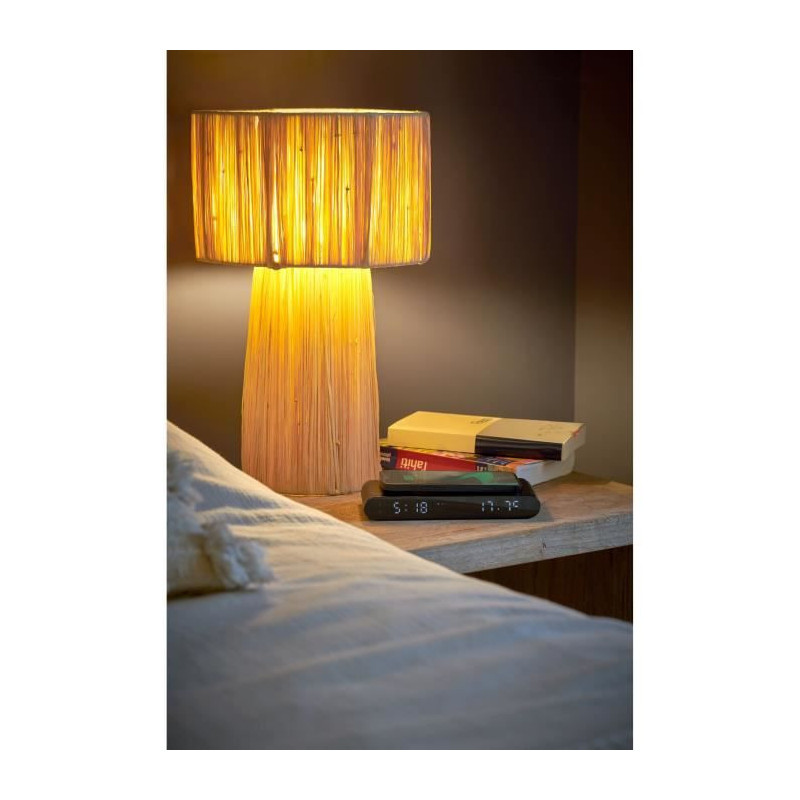 Alarm clock charging station - THOMSON - Black - 15W induction, Temper