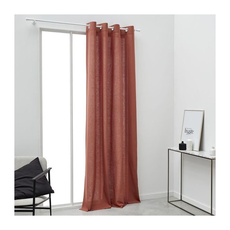 TODAY eyelet curtain - 140x240cm - 100% Cotton - Terracotta