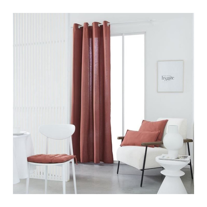 TODAY eyelet curtain - 140x240cm - 100% Cotton - Terracotta