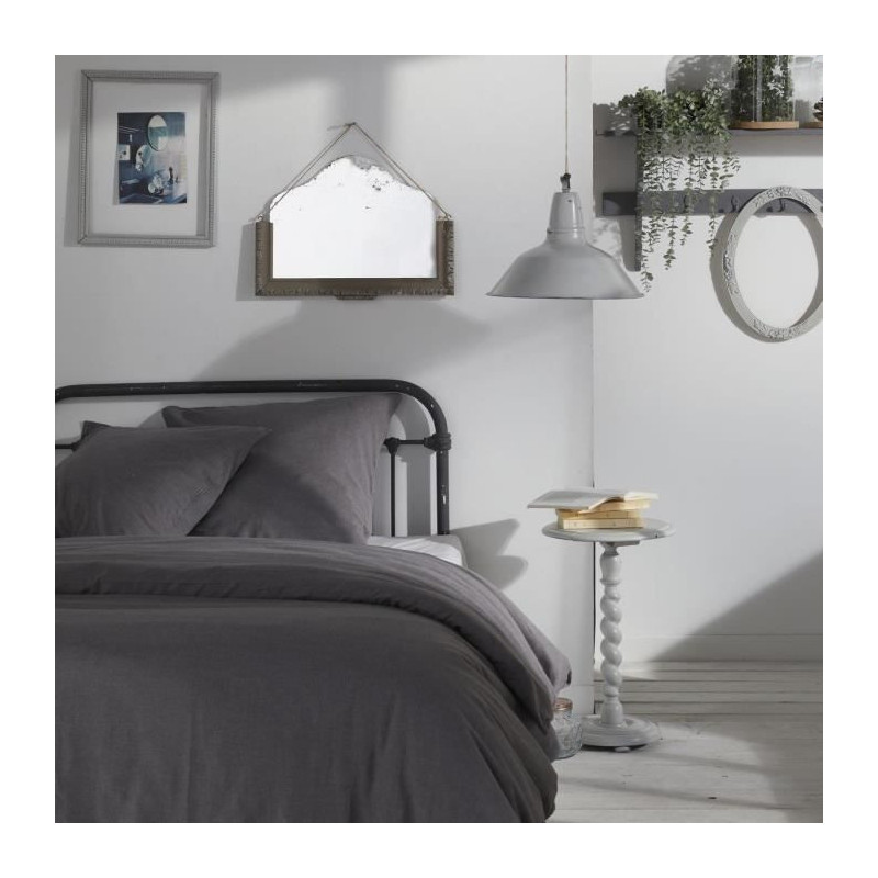 Duvet cover - TODAY - CHARME - Chambray - Dark gray Capucine - 240 x 2