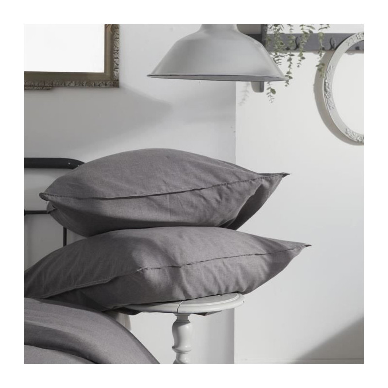 Duvet cover - TODAY - CHARME - Chambray - Dark gray Capucine - 240 x 2