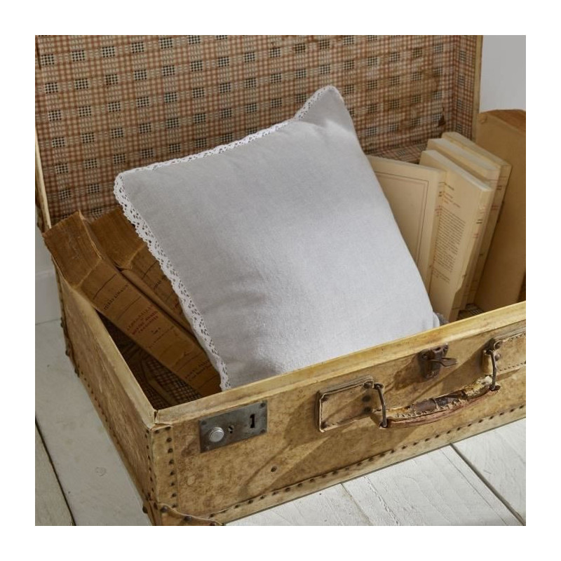 Cushion - TODAY - CHARME - Chambray x Dentelle Constance - 40 x 40 cm