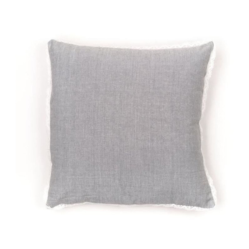 Cushion - TODAY - CHARME - Chambray x Dentelle Constance - 40 x 40 cm