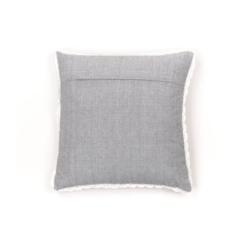 Cushion - TODAY - CHARME - Chambray x Dentelle Constance - 40 x 40 cm