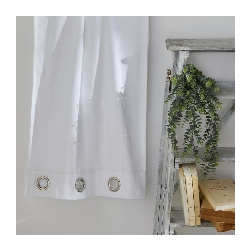 Voile curtain - TODAY - CHARME - chalk slub eyelets - 140 x 240 cm