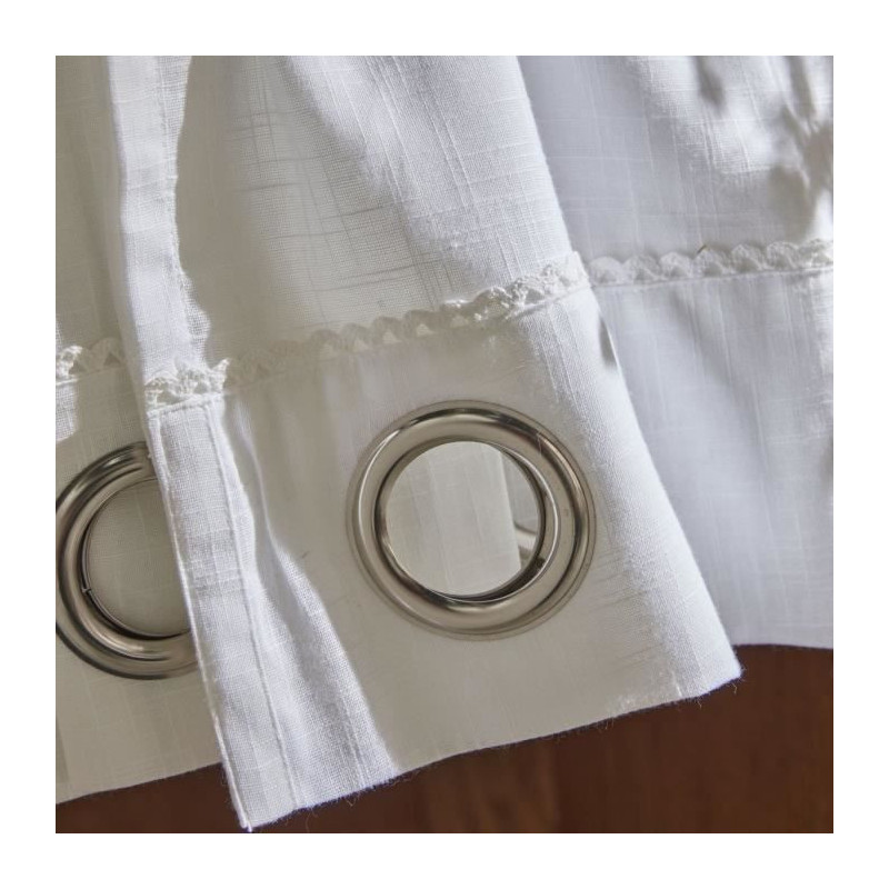 Voile curtain - TODAY - CHARME - chalk slub eyelets - 140 x 240 cm