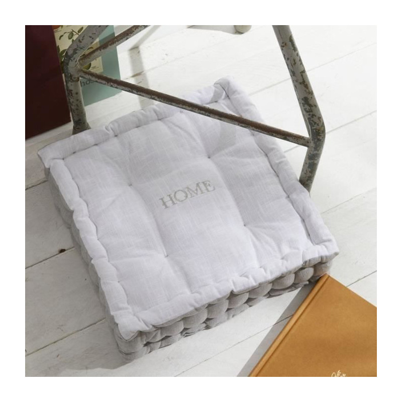 Floor cushion - TODAY - CHARME - Slub x Chambray x Broderie Capucine -