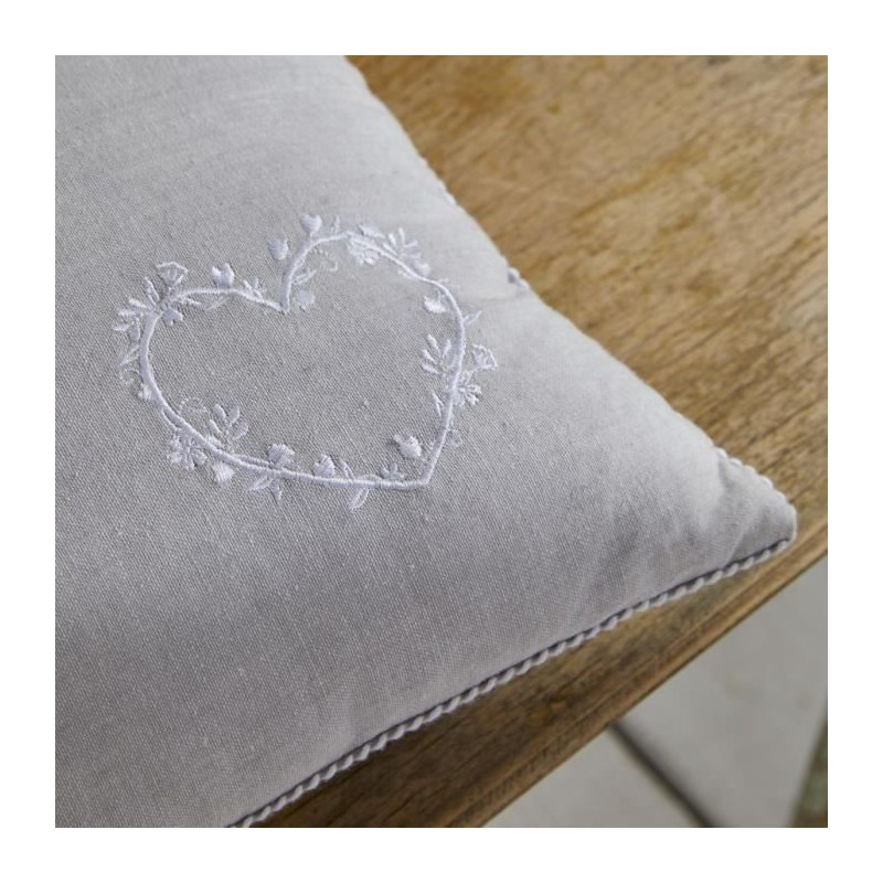 Cushion - TODAY - CHARME - Chambray x Petite broderie Constance - 40 x
