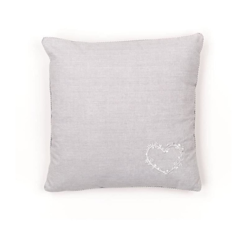 Cushion - TODAY - CHARME - Chambray x Petite broderie Constance - 40 x