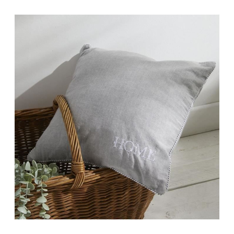 Cushion - TODAY - CHARME - Chambray x Petite broderie Capucine - 40 x