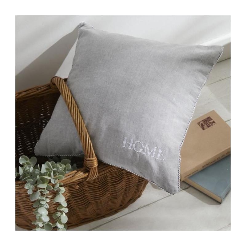 Cushion - TODAY - CHARME - Chambray x Petite broderie Capucine - 40 x