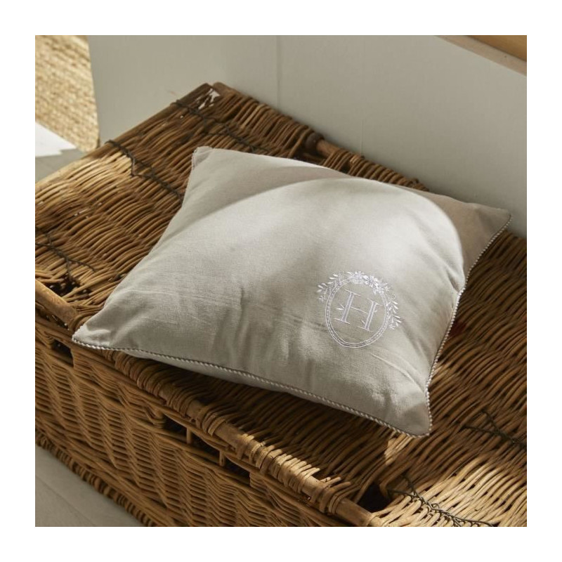 Cushion - TODAY - CHARME - Chambray x Petite broderie Berenice - 40 x