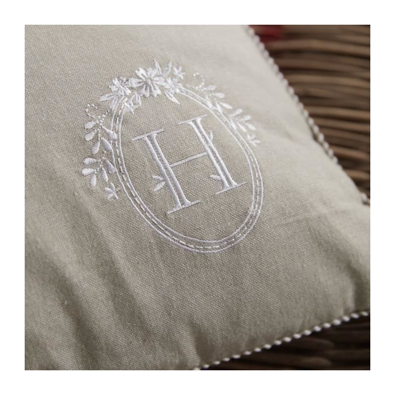 Cushion - TODAY - CHARME - Chambray x Petite broderie Berenice - 40 x