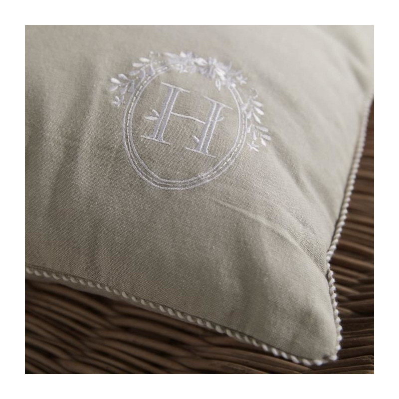 Cushion - TODAY - CHARME - Chambray x Petite broderie Berenice - 40 x