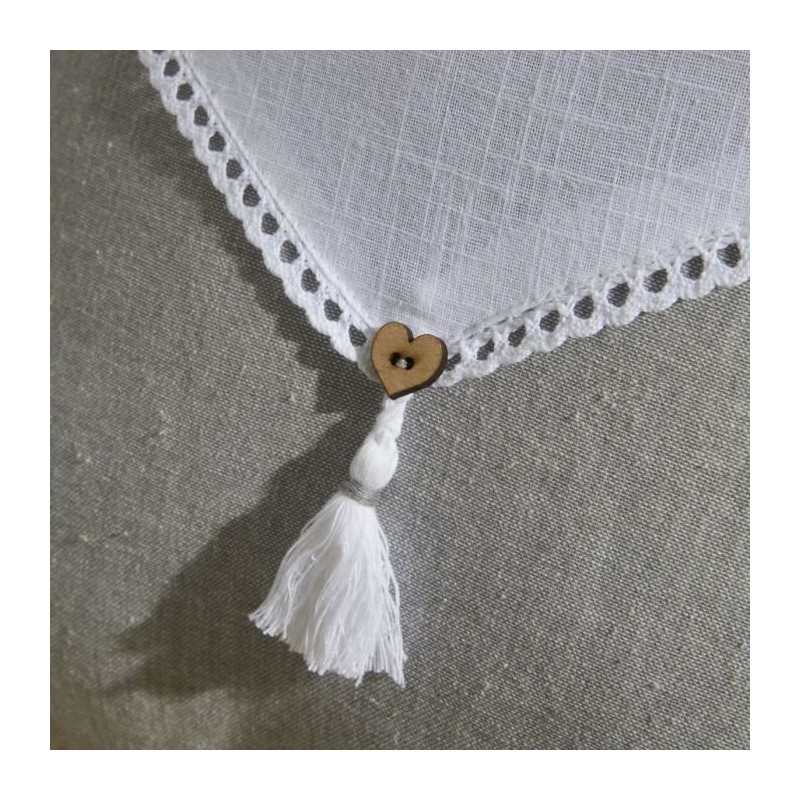 Cushion - TODAY - CHARME - Slub x Chambray x Pompon Capucune - 40 x 40
