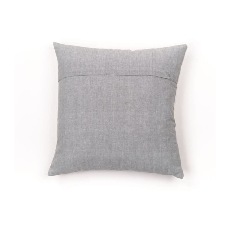 Cushion - TODAY - CHARME - Slub x Chambray x Pompon Capucune - 40 x 40