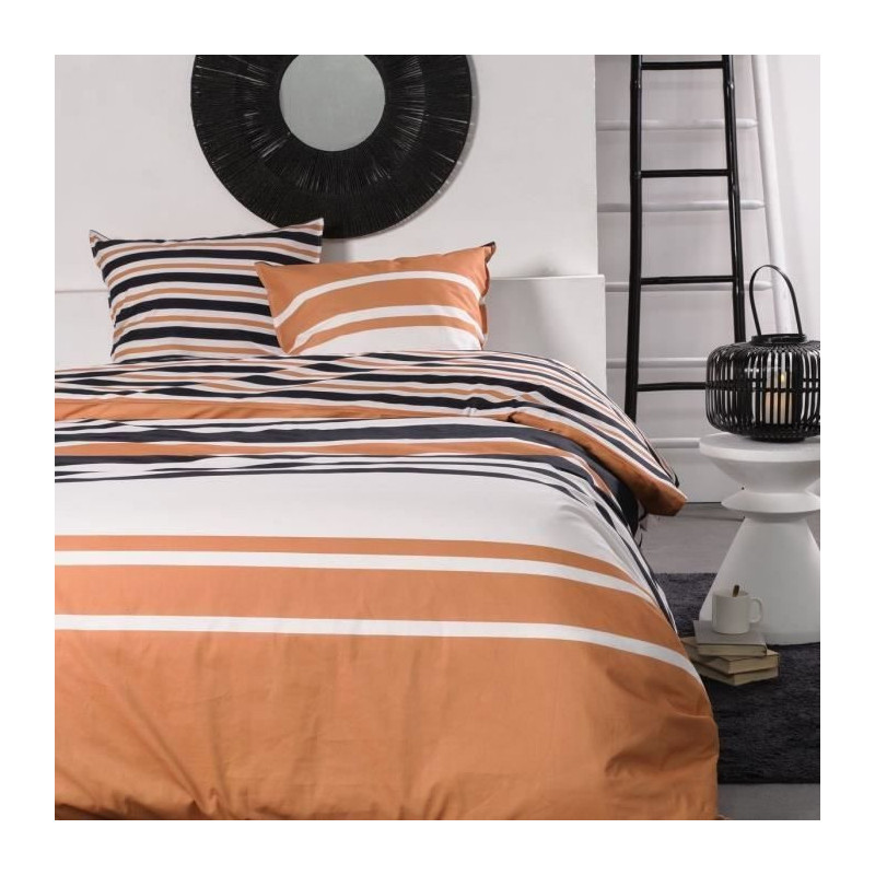 Double bed set -TODAY - 240x200 cm - 100% Cotton - Orange, Black and W
