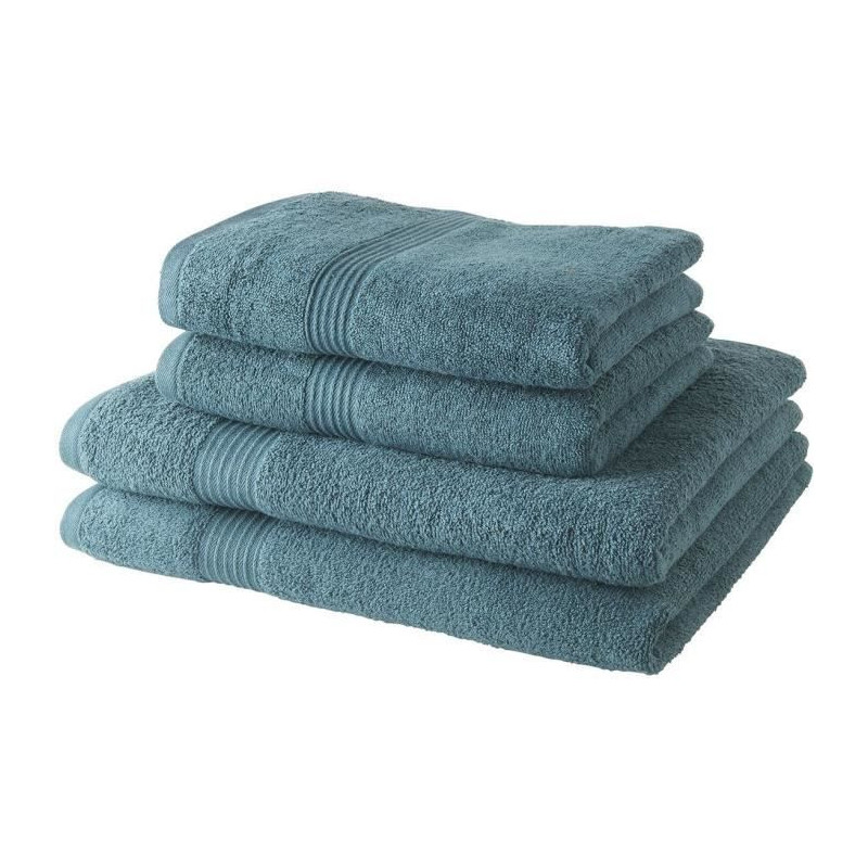 2 TODAY bath towels 50x90 + 2 bath sheets 70x130 cm 100% Cotton - Peac
