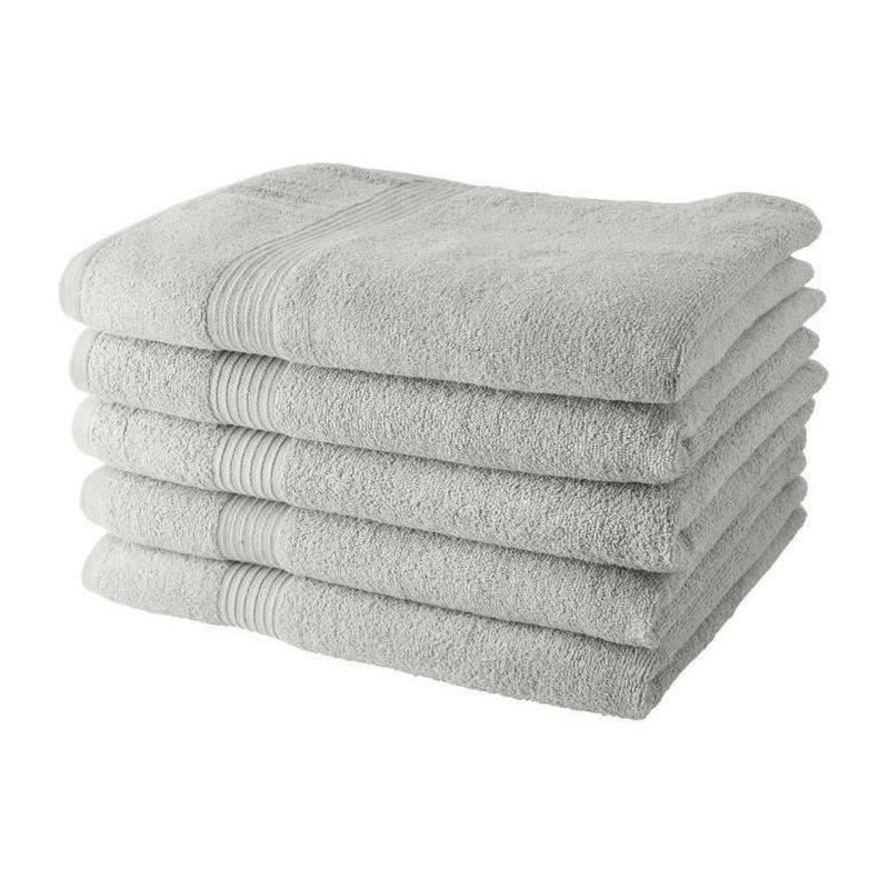Set of 5 TODAY Bath Towels 70x130 cm 100% Cotton - Chalk