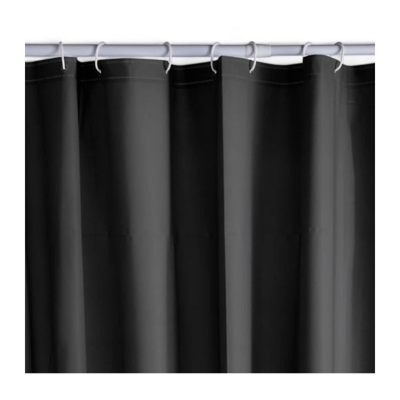 Waffle Shower Curtain - Black - PEVA - 180 x 200 cm - 12 Hooks - UTILI