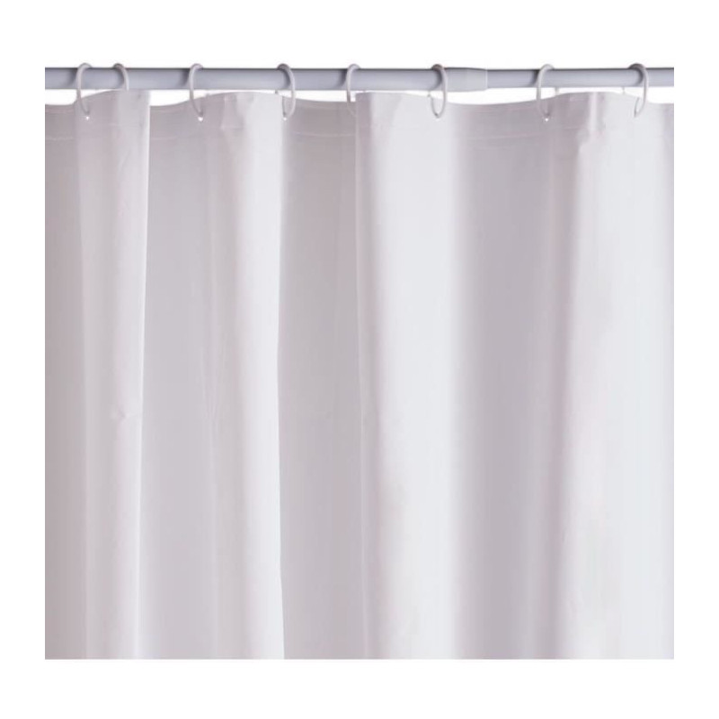 Waffle Shower Curtain - White - PEVA - 180 x 200 cm - 12 Hooks - UTILI