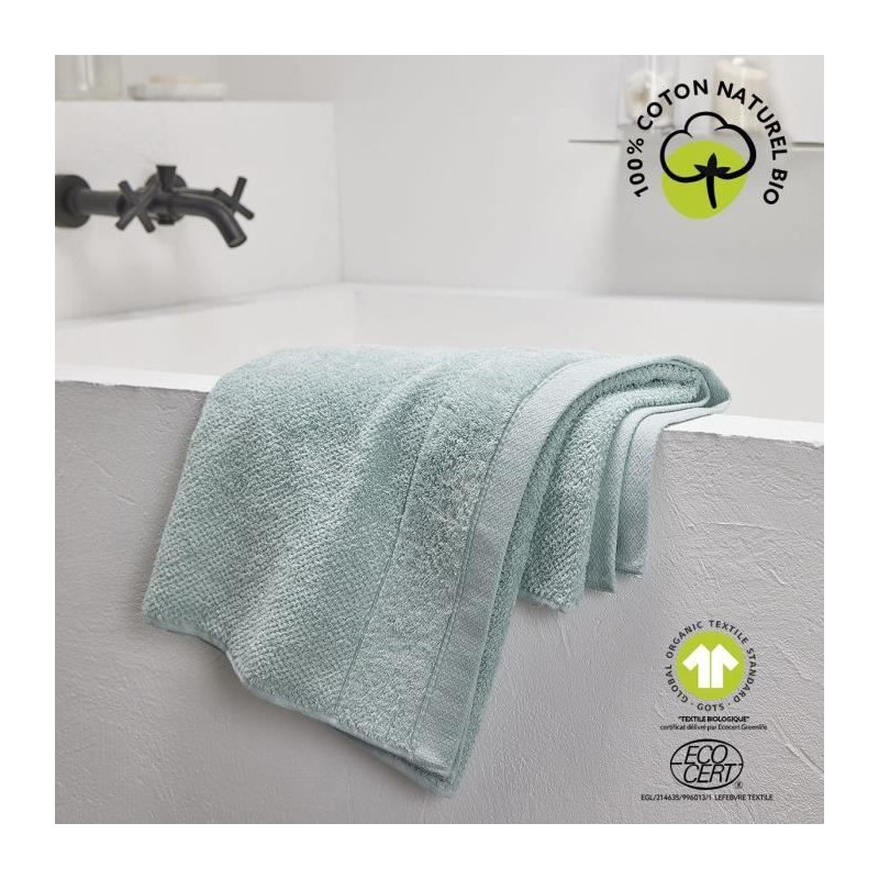 Bath towel - TODAY - 50 x 90 cm - Cotton - Organic Celadon