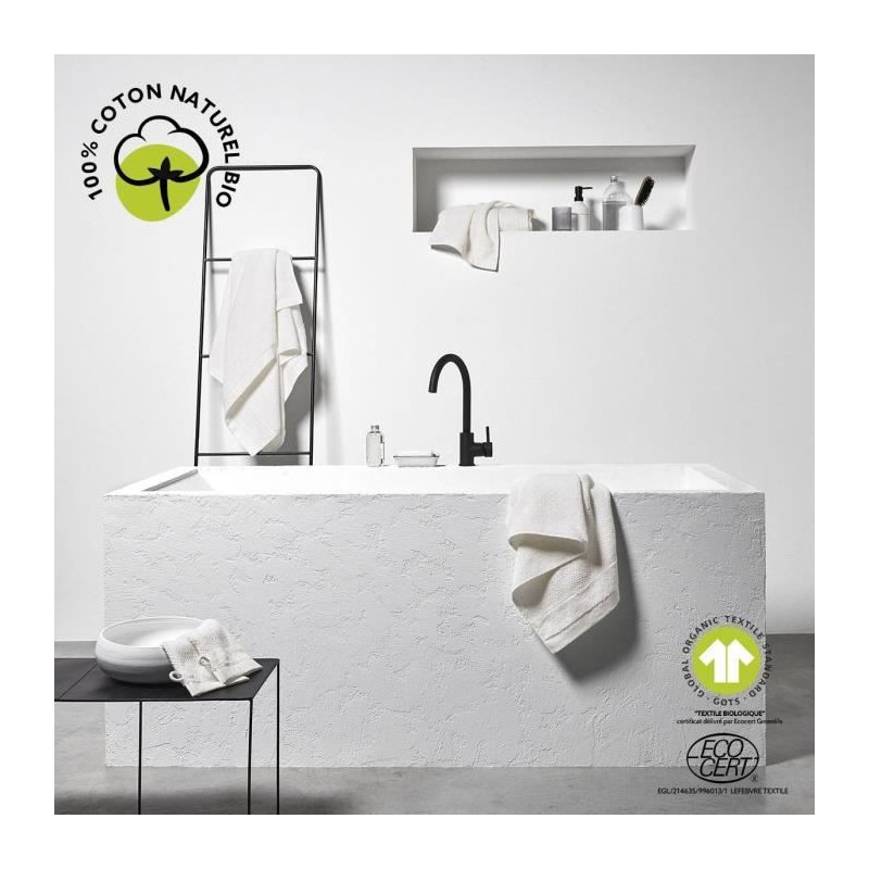Bath towel - TODAY - 70 x 130 cm - Cotton - Organic Chalk