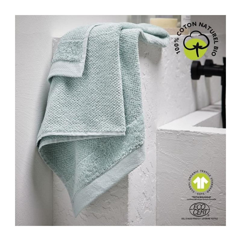 Bath towel - TODAY - 70 x 130 cm - Cotton - Organic Celadon