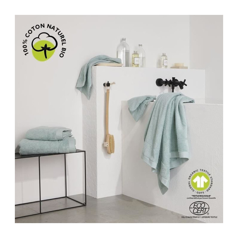 Bath towel - TODAY - 70 x 130 cm - Cotton - Organic Celadon