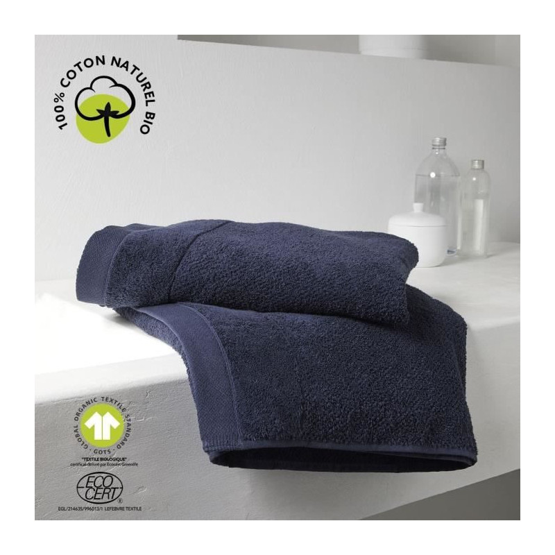 Bath sheet - TODAY - 70 x 130 cm - Cotton - Organic Navy