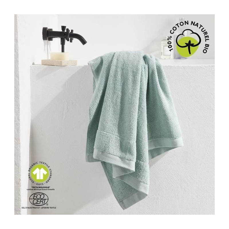 Maxi bath towel - TODAY - 90 x 150 cm - Cotton - Organic Celadon