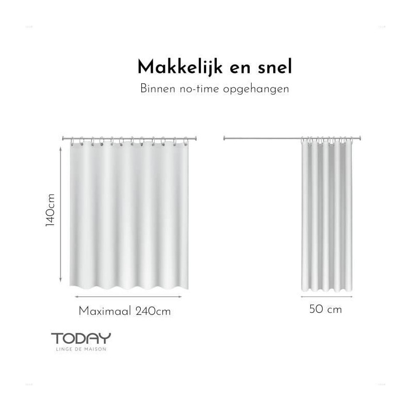 Oemptball curtain - 140x240 - chalk - today essential - 356002