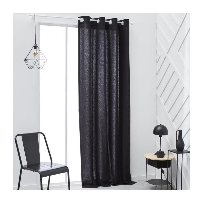 Curtain with eyelets - 140x240 - charcoal - Today Essential - 356503