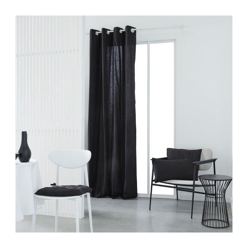 Curtain with eyelets - 140x240 - charcoal - Today Essential - 356503