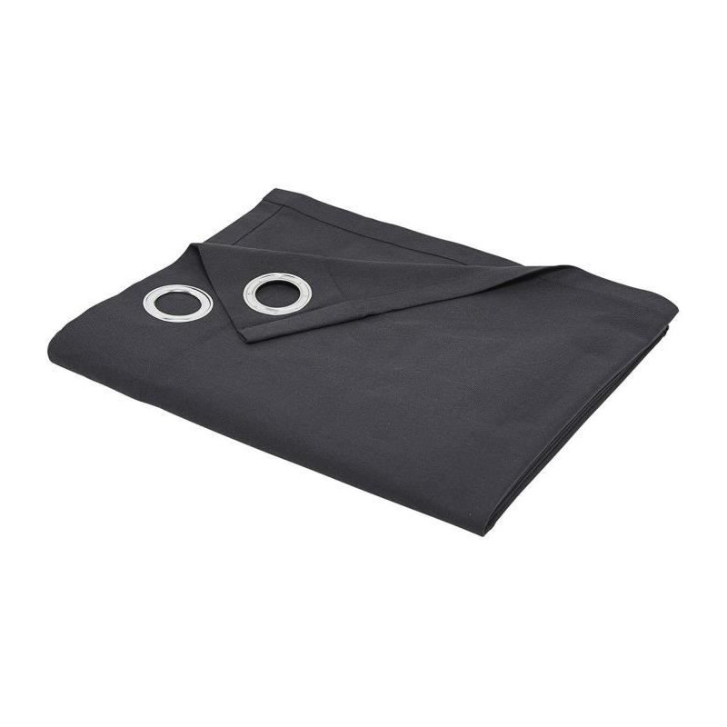 Curtain with eyelets - 140x240 - charcoal - Today Essential - 356503