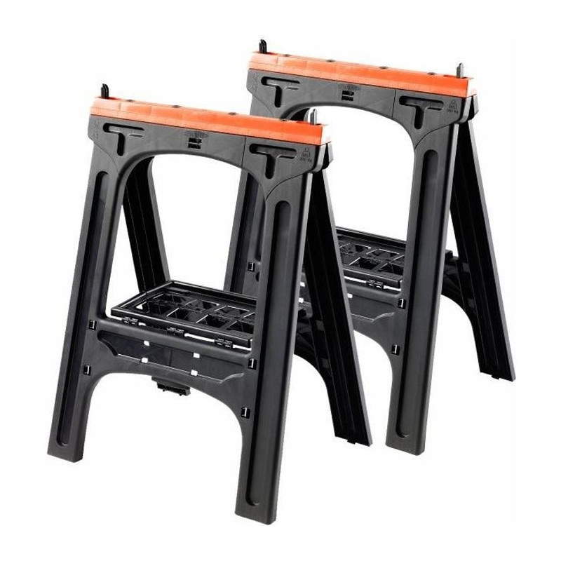 Tood lot of 2 folding trestles 60x10x80 cm Maximum load 200 kg