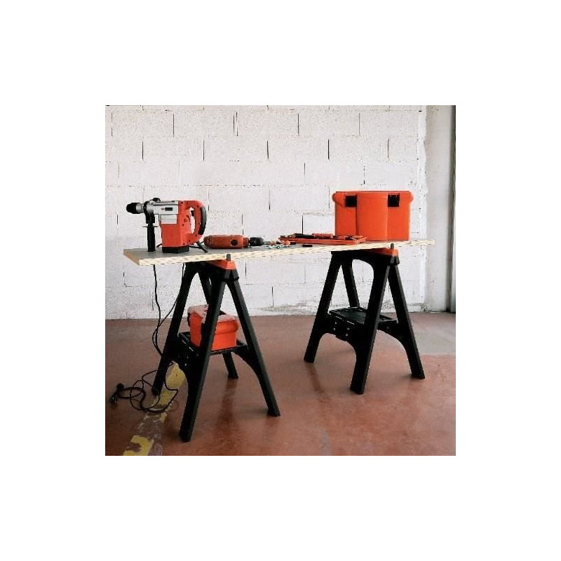 Tood lot of 2 folding trestles 60x10x80 cm Maximum load 200 kg